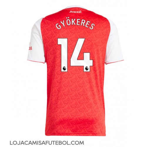 Camisa de Futebol Arsenal Viktor Gyokeres #14 Equipamento Principal 2025-26 Manga Curta